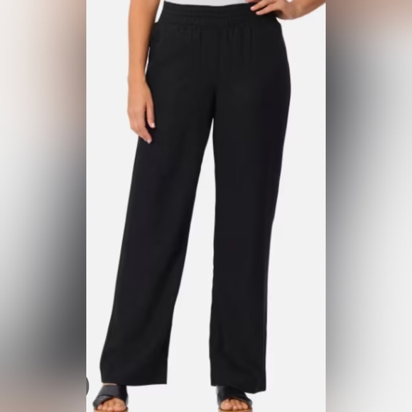 Briggs Women's Black Pull On Linen Blend Pants - Picture 1 of 5
